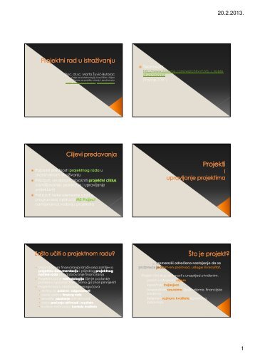 Projektni rad u istraÅ¾ivanju