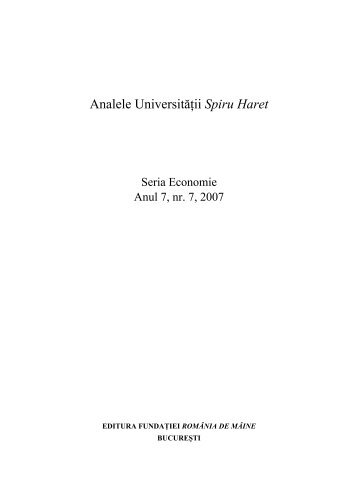 Revista Anale - Seria Economie nr.7 - Universitatea Spiru Haret