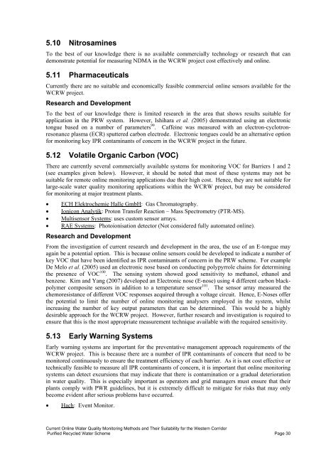 Current online water quality monitoring methods and their suitability ...