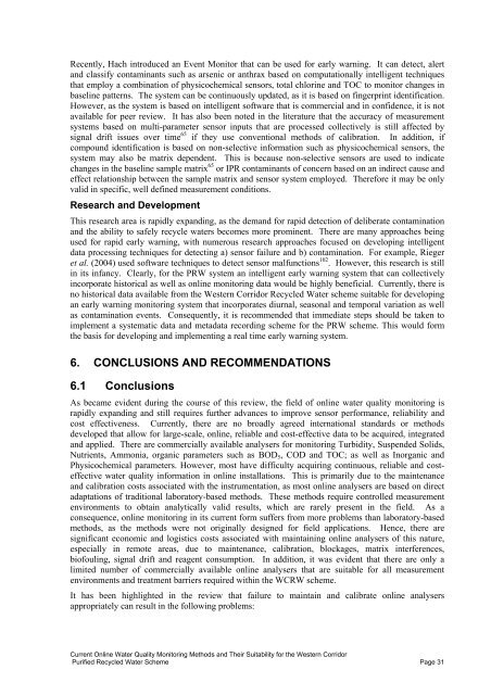 Current online water quality monitoring methods and their suitability ...