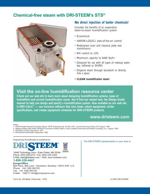 Engineering Humidification - DRI-STEEM