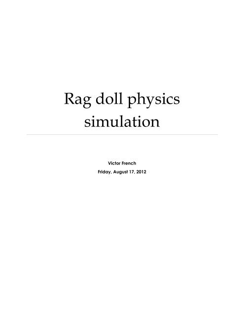 Rag doll physics simulation - NCCA People A-Z