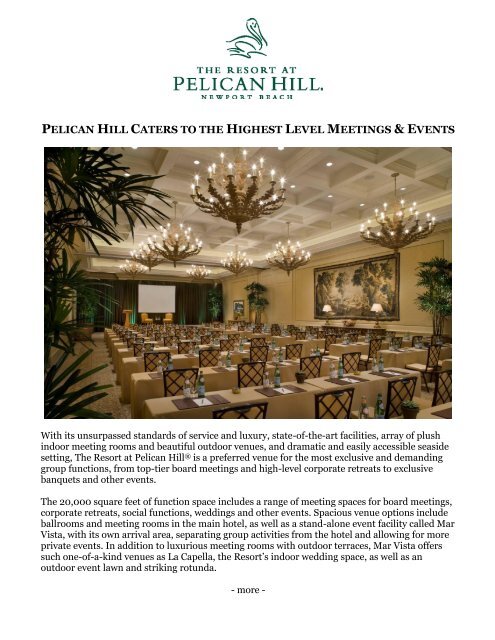 Meetings & Events - The Resort at Pelican Hill