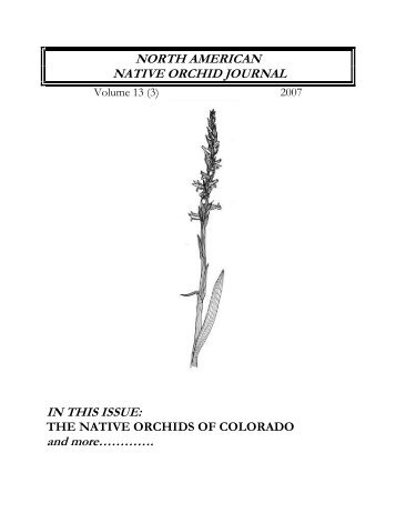 Scotty Smith's Orchids of Colorado. - Southwest Colorado Wildflowers