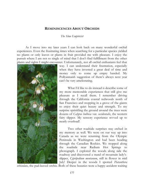 Scotty Smith's Orchids of Colorado. - Southwest Colorado Wildflowers
