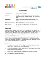 jd for patient survey volunteer - Homerton University Hospital