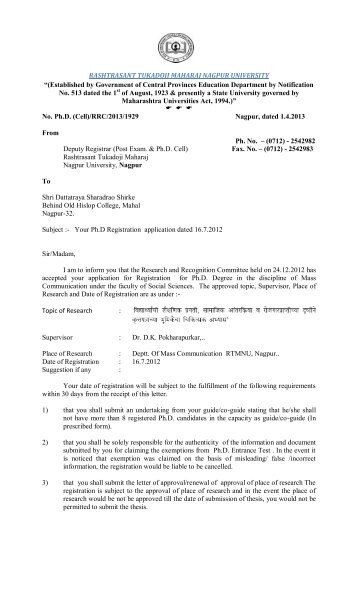 Approved Letter Faculty of Social Science - July ... - Nagpur University