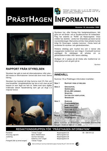 PrÃ¤sthagen Information nr 18 - BRF PrÃ¤sthagen
