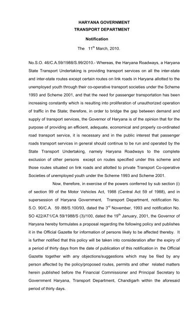 Sani Devla Ki Xxx - haryana transport policy 2010 (english) - Government of Haryana