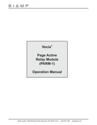 Vocia® Page Active Relay Module (PARM-1) Operation Manual