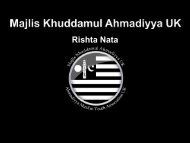 Rishta Nata Department - Majlis Khuddamul Ahmadiyya UK