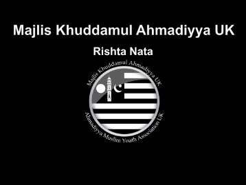 Rishta Nata Department - Majlis Khuddamul Ahmadiyya UK