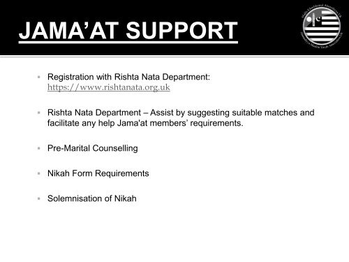 Rishta Nata Department - Majlis Khuddamul Ahmadiyya UK