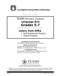 Letters from Rifka - TEAMS Distance Learning - Los Angeles County ...