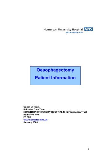 Oesophagectomy leaflet - Homerton University Hospital