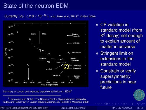 The SNS neutron EDM experiment - 8th International UCN ...