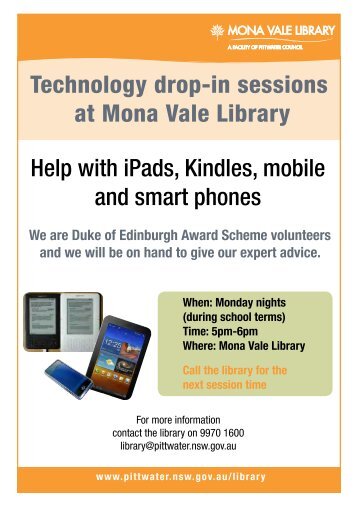 Technology drop-in sessions at Mona Vale Library Help with iPads ...