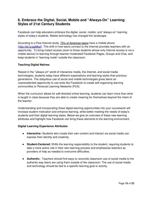 Facebook for Educators - Internet Safety Wiki