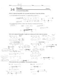 Practice 3-6 Form K Compound Inequalities - Hamilton Local Schools