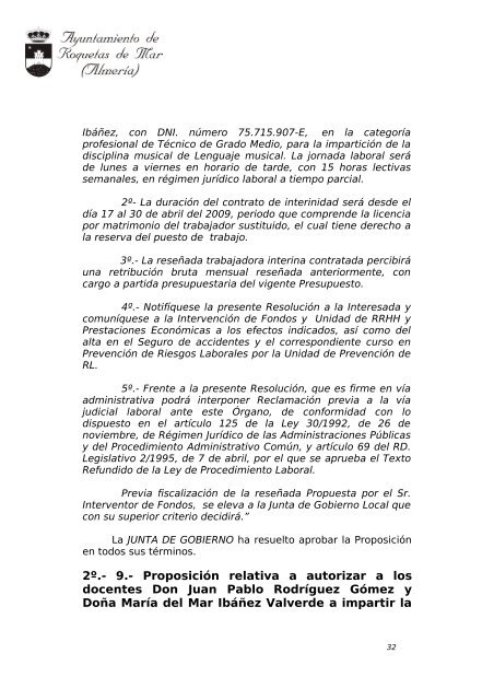 ACTA Nº 38/08 - Ayuntamiento de Roquetas de Mar