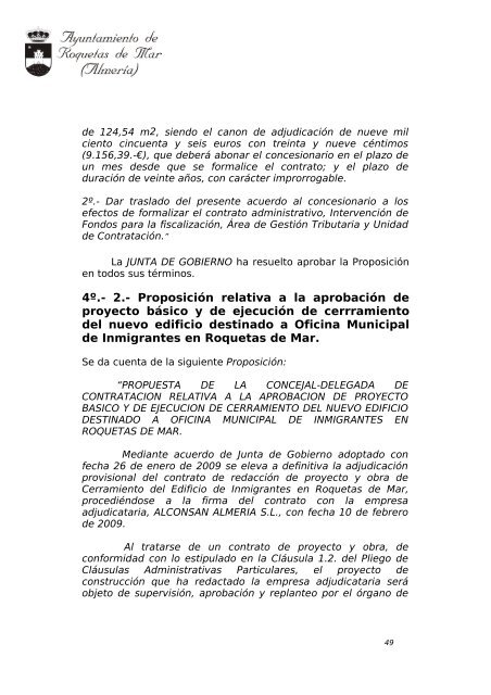 ACTA Nº 38/08 - Ayuntamiento de Roquetas de Mar