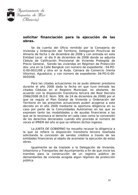 ACTA Nº 38/08 - Ayuntamiento de Roquetas de Mar