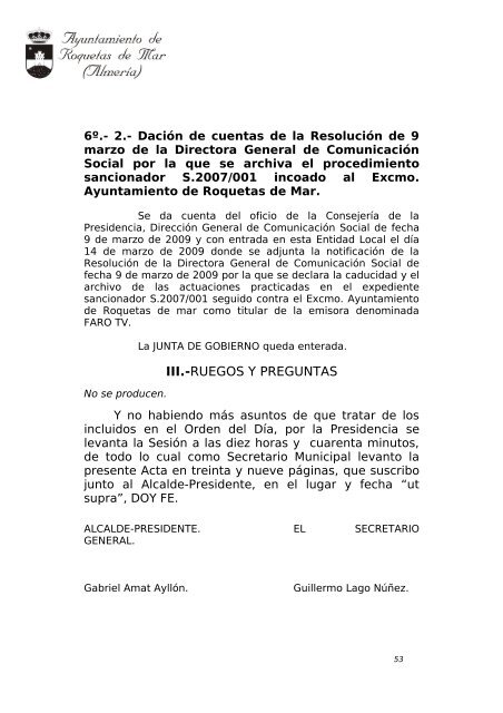 ACTA Nº 38/08 - Ayuntamiento de Roquetas de Mar