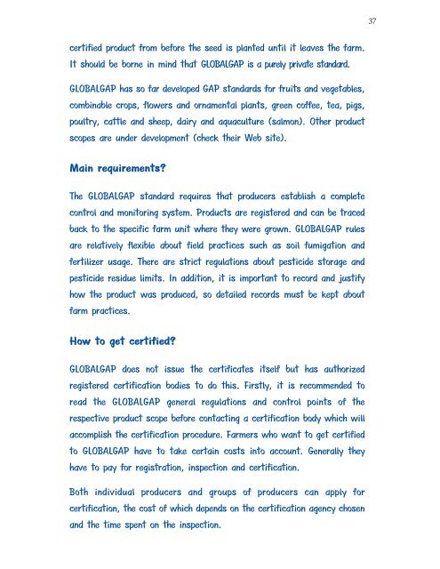 Information on voluntary Certification - Foodcert India