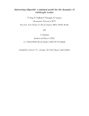 Interacting ellipsoids: a minimal model for the dynamics of rubble ...