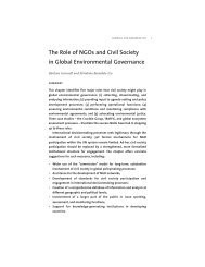 The Role of NGOs and Civil Society in Global ... - Yale University