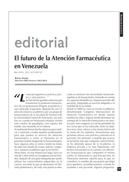 SelecciÃ³n del tratamiento farmacolÃ³gico en el ... - Revista de la Ofil