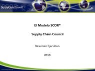 El Modelo SCORÂ® Supply Chain Council