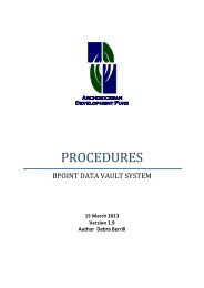 BPoint Data Vault Procedures