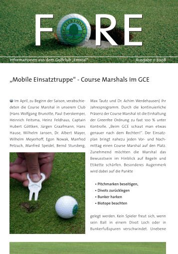 Golfclub Emstal: Fore 2-2008 - Golfclub Emstal eV