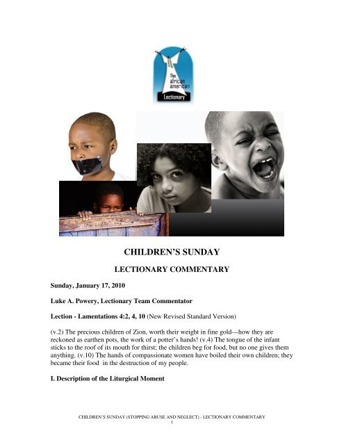 CHILDREN'S SUNDAY - The African American Lectionary