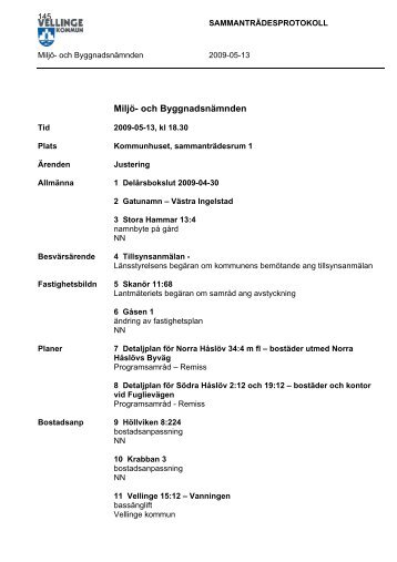 MiljÃ¶- och ByggnadsnÃ¤mnden - Vellinge kommun