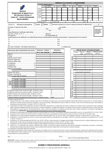 Richiesta autorizzazione - TE - Trasporti Eccezionali On Line