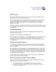 Refund policy - British Airways