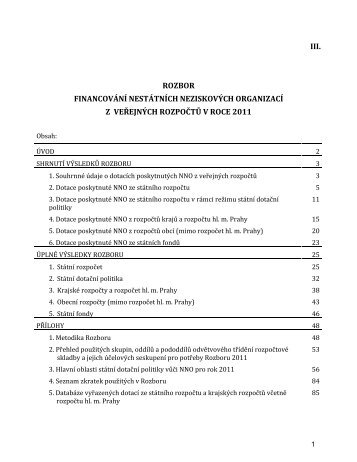 iii. rozbor financovÃ¡nÃ­ nestÃ¡tnÃ­ch neziskovÃ½ch organizacÃ­ z veÅejnÃ½ch ...