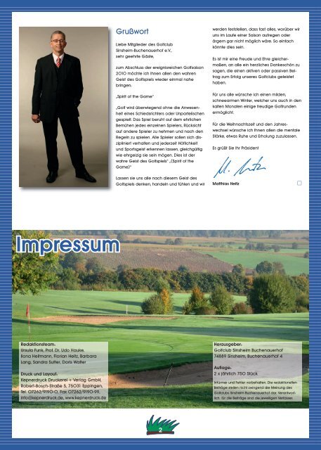 als PDF downloaden - Golfclub Sinsheim