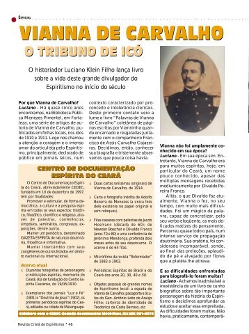 Vianna de Carvalho - Revista CristÃ£ de Espiritismo