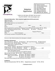 Adoption Application - Chemung County SPCA