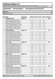 Ergebnisliste - Summenergebnis - Herrengolf Jahreswertung 2012