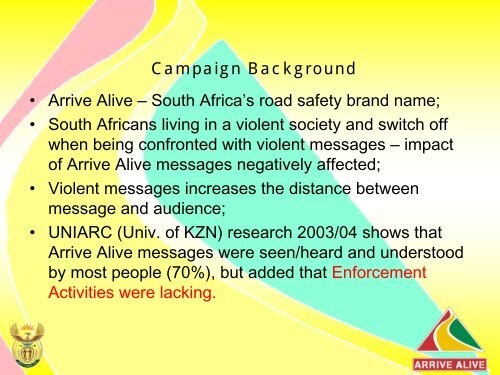 Campaigns - Arrive Alive