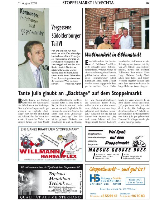 stoppelmarkt in vechta - Vechtaer Stoppelmarktszeitung