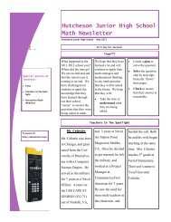 Hutcheson Junior High School Math Newsletter