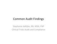 Common Audit Findings - Winship Cancer Institute of Emory University