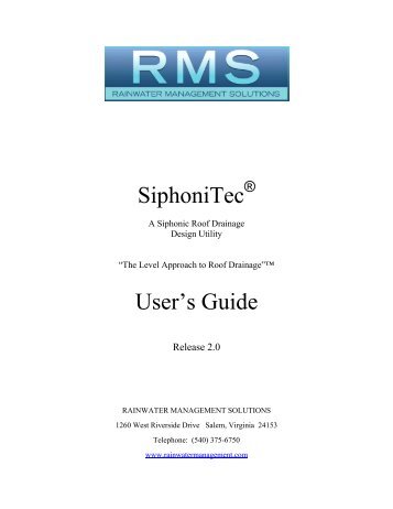 SiphoniTecÃ‚Â® User's Guide