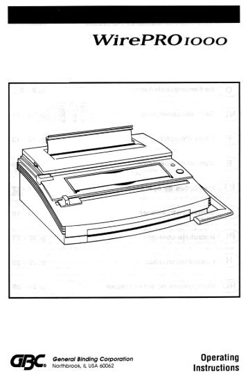 GBC WirePRO 1000 - MyBinding.com