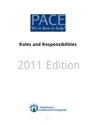 Pace Roles and Responsibilities - McMaster Pediatrics Residency ...